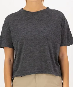 Mons Royale Women's Zephyr Merino Tencel™ Boxy T-Shirt Smoke