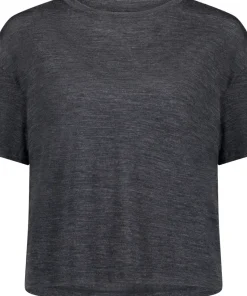 Mons Royale Women's Zephyr Merino Tencel™ Boxy T-Shirt Smoke