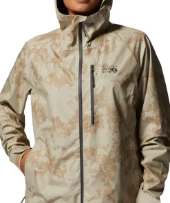 Mountain Hardwear Women's Stretch Ozonic Jacket Moab Tan Print