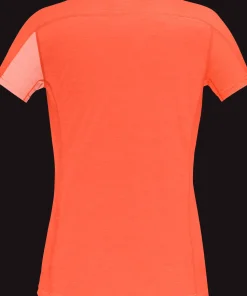 Norrøna Women's Falketind Equaliser Merino T-Shirt Peach Amber/Orange Alert