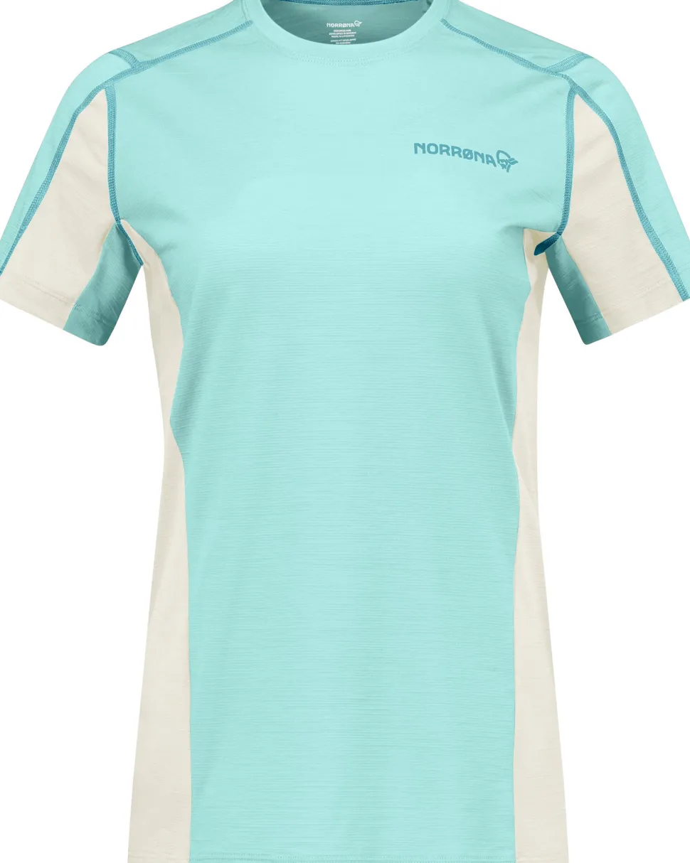 Norrøna Women's Falketind EqualiserUll T-shirt Aqua Haze/Whisper White