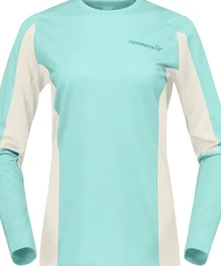 Norrøna Women's Falketind EqualiserUll Long Sleeve Aqua Haze/Whisper White
