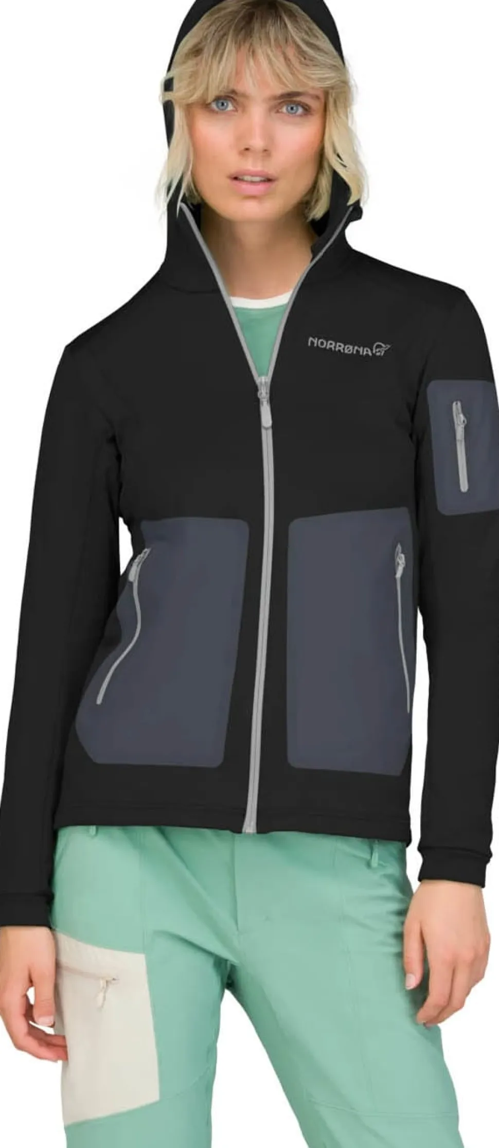 Norrøna Women's Falketind Warm Stretch Hood Caviar Black