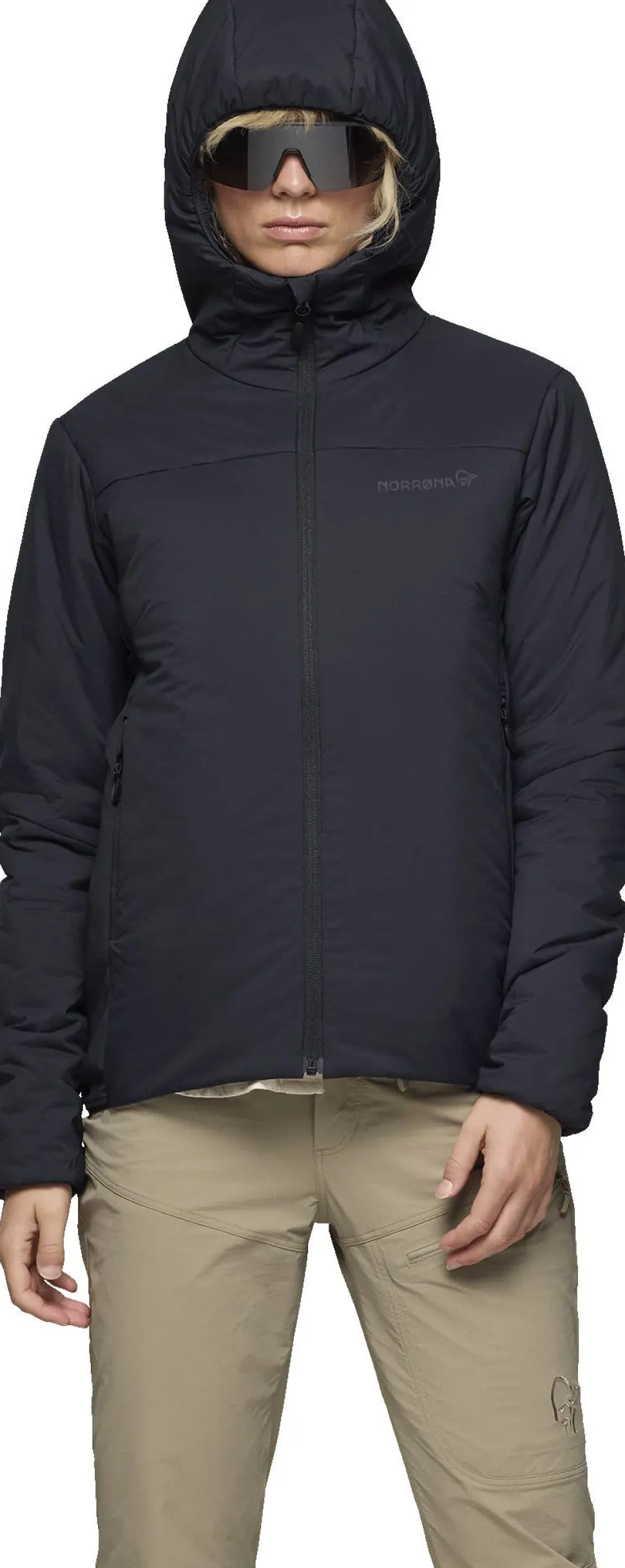 Norrøna Womens' Femund Thermo60 Zip Hood Caviar Black
