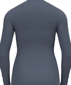 Odlo Women's Active Warm Eco Half-Zip Turtleneck Base Layer Top Folkstone Gray