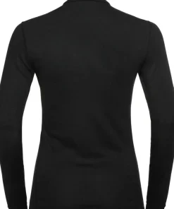 Odlo Women's Active Warm Eco Half-Zip Turtleneck Base Layer Top Black