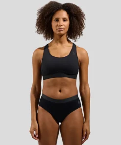 Odlo Women's Ascent Performance Wool Medium Support Sports Bra Black