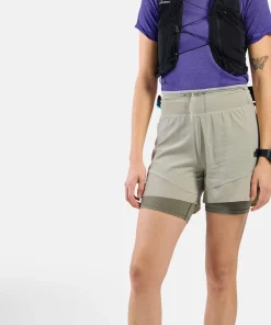 Odlo Women's Odlo X-Alp Trail 5 Inch 2-In-1 Short Agate Gray - Vetiver