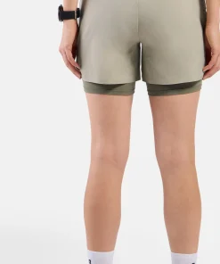 Odlo Women's Odlo X-Alp Trail 5 Inch 2-In-1 Short Agate Gray - Vetiver