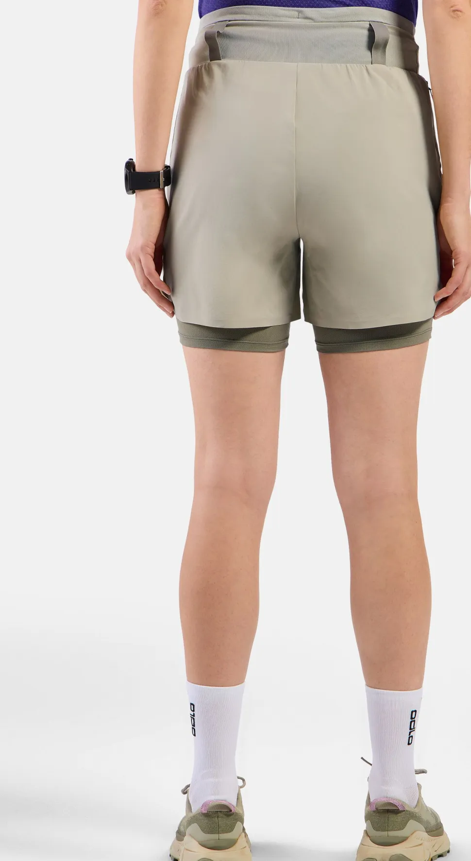 Odlo Women's Odlo X-Alp Trail 5 Inch 2-In-1 Short Agate Gray - Vetiver
