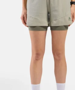 Odlo Women's Odlo X-Alp Trail 5 Inch 2-In-1 Short Agate Gray - Vetiver