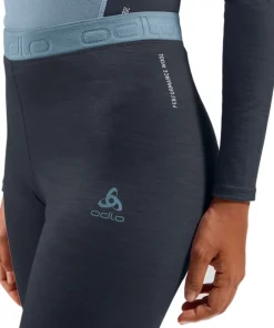 Odlo Women's Performance Wool 150 Base Layer Bottom Provincial Blue - Dark Sapphire Melange