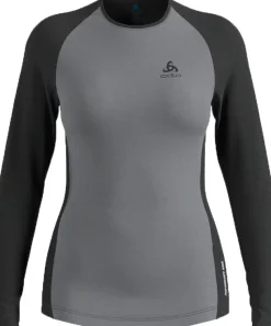 Odlo Women's Performance Wool 150 Base Layer Grey Melange - Dark Grey Melange
