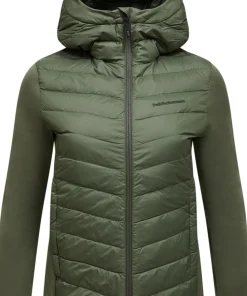 Peak Performance Women's Frost Down Hybrid Hood Pine Needle