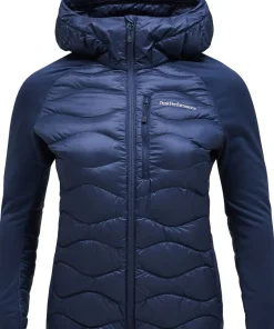 Peak Performance Women's Helium Down Hybrid Hood Blue Shadow