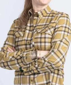 Pinewood Women's Abiskohiking Flannel Shirt Golden Hay