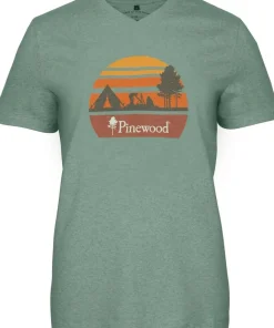 Pinewood Women's Finnveden Recycled Outdoor T-Shirt Aquagr. Melange Campsite
