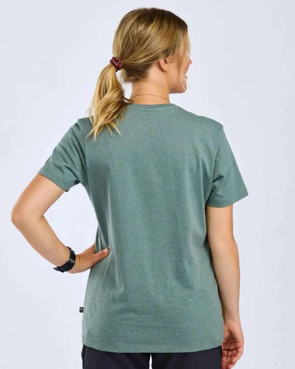Pinewood Women's Finnveden Recycled Outdoor T-Shirt Aquagr. Melange Campsite