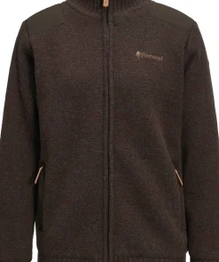 Pinewood Women's Hurricane Full Zip Sweater Dark Brown Mel
