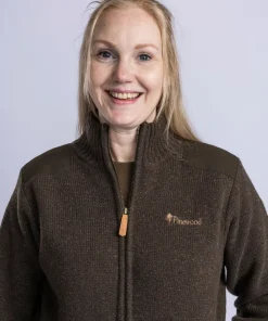 Pinewood Women's Hurricane Full Zip Sweater Dark Brown Mel