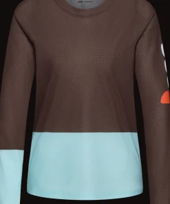POC Women's Motion Air Long Sleeve MTB Jersey Bronzite Brown/Lazurite Blue