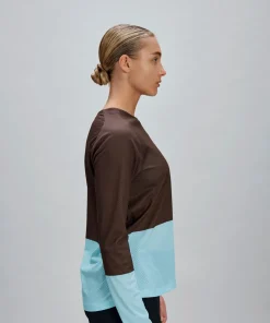POC Women's Motion Air Long Sleeve MTB Jersey Bronzite Brown/Lazurite Blue