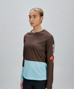 POC Women's Motion Air Long Sleeve MTB Jersey Bronzite Brown/Lazurite Blue