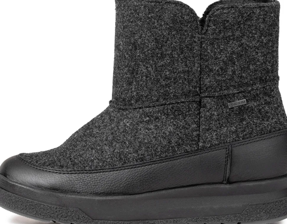 Pomar Women's Niva GORE-TEX Ankle Boot Granit Felt/vivian Black/fur