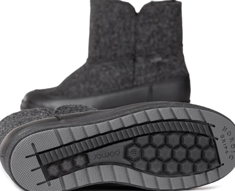 Pomar Women's Niva GORE-TEX Ankle Boot Granit Felt/vivian Black/fur