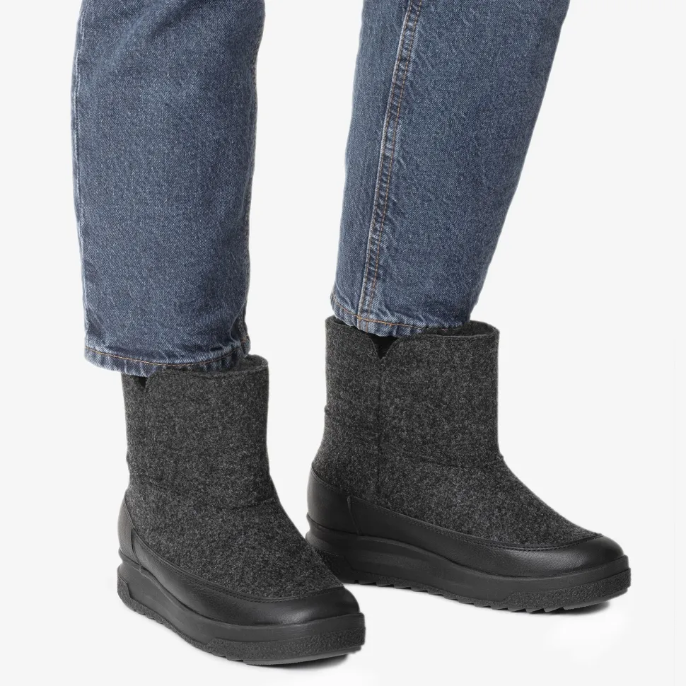 Pomar Women's Niva GORE-TEX Ankle Boot Granit Felt/vivian Black/fur