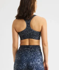 Röhnisch Women's Essential Zip Sportsbra Grey Leo Print