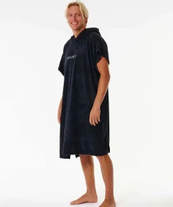 Rip Curl Brand Hooded Poncho Black/Grey