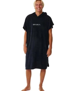 Rip Curl Brand Hooded Poncho Black/Grey