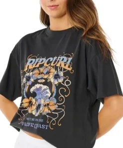 Rip Curl Women's Pacific Coast Heritage Tee Washed Black