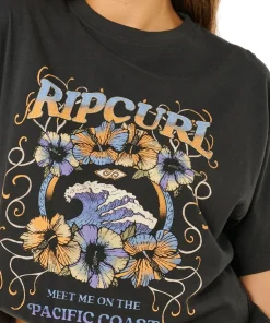 Rip Curl Women's Pacific Coast Heritage Tee Washed Black