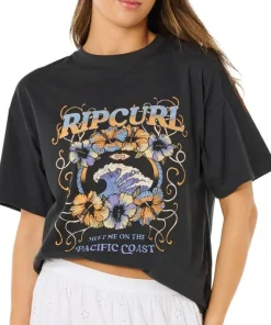 Rip Curl Women's Pacific Coast Heritage Tee Washed Black