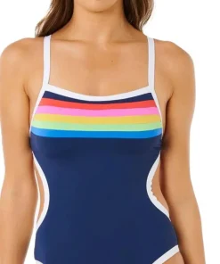 Rip Curl Women's Surf Stripe Cheeky One Piece Dark Navy