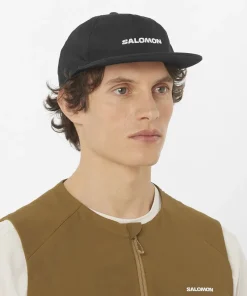 Salomon Logo Flat Cap Deep Black