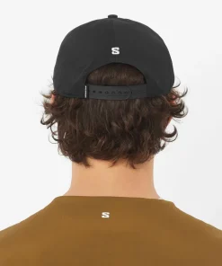 Salomon Logo Flat Cap Deep Black