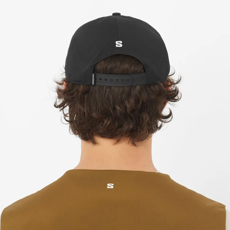 Salomon Logo Flat Cap Deep Black