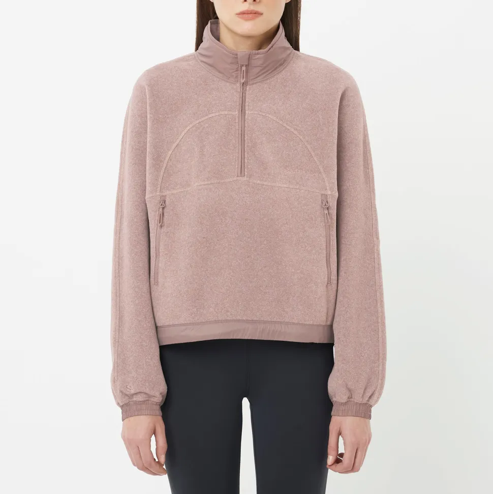 Salomon Women's Chroma Fleece Crop Half Zip Etherea / Iron