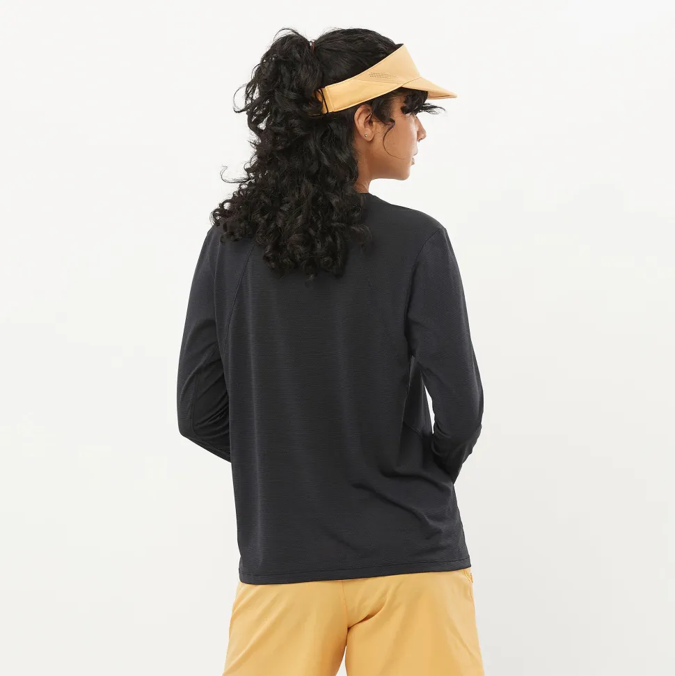 Salomon Women's Shkout Core Long Sleeve Tee Deep Black