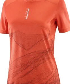 Salomon Women's S/LAB Ultra Tee Aop Burnt Sienna/decadent Chocolate/