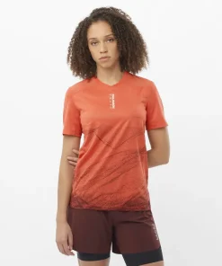 Salomon Women's S/LAB Ultra Tee Aop Burnt Sienna/decadent Chocolate/