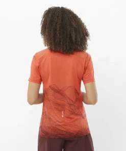Salomon Women's S/LAB Ultra Tee Aop Burnt Sienna/decadent Chocolate/