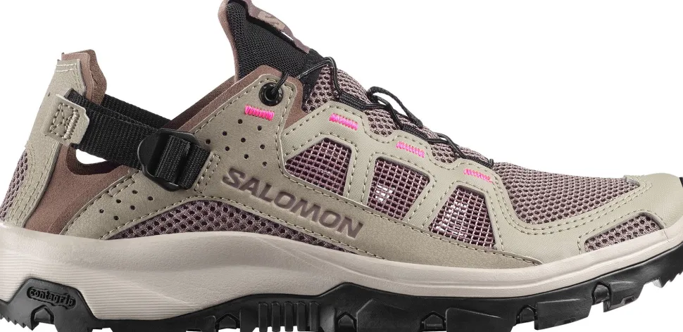 Salomon Women's Techamphibian 5 Silver Sage/Iron/Knockout Pink