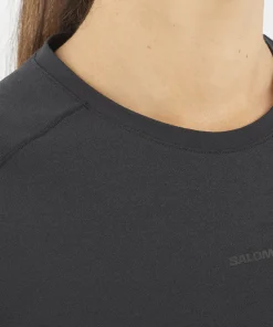 Salomon Women's Trackline Short Sleeve Tee Deep Black