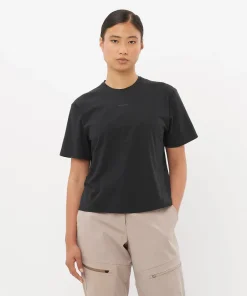 Salomon Women's Trackline Short Sleeve Tee Deep Black