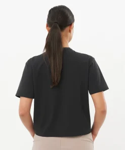 Salomon Women's Trackline Short Sleeve Tee Deep Black