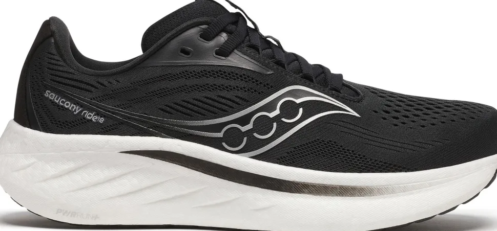 Saucony Women's Ride 18 Wide Black/white
